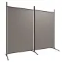 vidaXL Параван за стая, 2 панела, антрацит, 175x180 cм, текстил, снимка 1