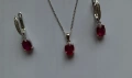 Сребърен комплект от естествен Рубин , снимка 8