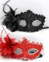 черна червена твърда Домино маска с пандела  за лице очи карнавал парти, снимка 1