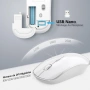 Безжичен комплект клавиатура и мишка, ултра тънък, AZERTY, бял/сребрист, снимка 5
