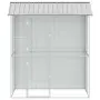 vidaXL Клетка за птици Сив 215 x 110 x 247 см Галванизирана стомана, снимка 4