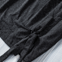 Дамска рокля в черно с къс ръкав и ефектен набор с връзки, снимка 9 - Рокли - 44631722