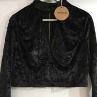Маркова елегантна, атрактивна блуза с дълъг ръкав, цип и ефектни елементи в черно, снимка 2 - Блузи с дълъг ръкав и пуловери - 30542796