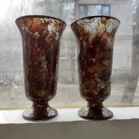 Две страхотни големи вази стъклена мозайка Уникати, снимка 1 - Антикварни и старинни предмети - 35254504