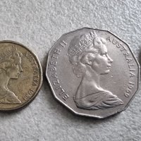 Австралия. Лот .5, 10 ,20, 50 цента и 1 долар  .5 бройки. С ликът на Елизабет II , като млада., снимка 8 - Нумизматика и бонистика - 44462339