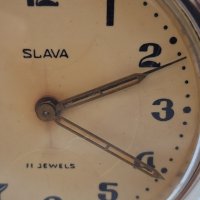 SLAVA (11rubis) СССР Часовник настолен, Механичен! Работещ!, снимка 8 - Антикварни и старинни предмети - 44494149