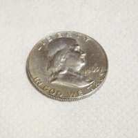Рядък голям американски сребърен долар, халф долар, Franklin Half Dollar 1963  - за колекционери, снимка 3 - Нумизматика и бонистика - 35657978