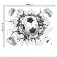 3D футбол Футболна топка стикер за стена и мебел детска стая самозалепващ, снимка 5 - Други - 18819266