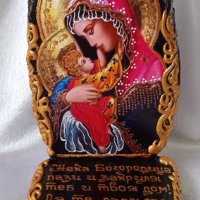 Плакет със Св. Богородица и Младенеца, снимка 4 - Икони - 42273723