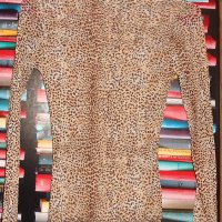 Поло от еластичен тюл - леопардов принт, снимка 4 - Блузи с дълъг ръкав и пуловери - 30383576