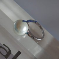 MISAKI – сребърен пръстен с бяла перла, снимка 4 - Пръстени - 44414684