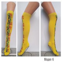 3/4 чорапи с фолклорни мотиви 802, снимка 1 - Дамски чорапи - 42259643
