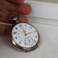 Джобен сребърен Швейцарски часовник 49 мм, снимка 2 - Колекции - 39376314