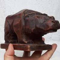 Дървен хипопотам  15 х 9 см, снимка 7 - Статуетки - 34282931