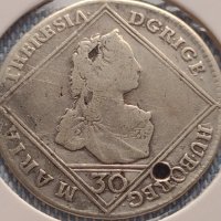 Сребърна монета 30 кройцера 1764г. Мария Терезия Бохемия Прага 12214, снимка 7 - Нумизматика и бонистика - 42846959