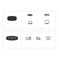 Преходник Адаптер от HDMI към VGA Baseus Lite WKQX010002 Бял Adapter HDMI to VGA, снимка 6 - Друга електроника - 38147301
