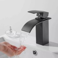 Смесител водопад за мивка за баня в сребърен и черен вариант, снимка 9 - Смесители - 42810052