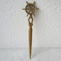 нож за писма месинг бронз морска декорация, снимка 4 - Антикварни и старинни предмети - 29433658