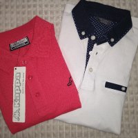 Мъжка блуза Kappa с къс ръкав - М; Блуза за момче на 11-12 г., снимка 1 - Блузи - 41415743
