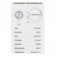 Стилен смарт часовник D3 Pro, Smart watch, Керамичен, Бял, снимка 3 - Смарт гривни - 40002779