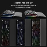 Нова Механична геймърска кабелна клавиатура с RGB подсветка и сгъваема подложка за китката, снимка 6 - Клавиатури и мишки - 42427061