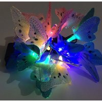Верига от LED лампички за градината  с пеперуди, 12 лампи, снимка 4 - Градински мебели, декорация  - 44480489