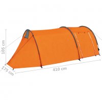 Къмпинг палатка за 4 души, сиво и оранжево, снимка 9 - Палатки - 37714348