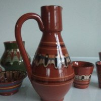 Троянска керамика, сервиз за ракия с 6 чашки и лот съдове. , снимка 6 - Сервизи - 44373216