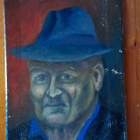 Картина автопортрет на художника Константин Гърнев- Кочо, снимка 1 - Антикварни и старинни предмети - 39579214