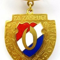 Медал-Знак-За заслуги-Олимпия Полша-Спорт-Футбол, снимка 2 - Колекции - 34075290