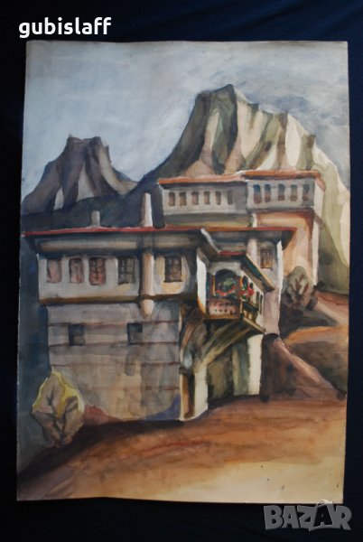 Стара картина, Изглед от Мелник, 1974 г., снимка 1