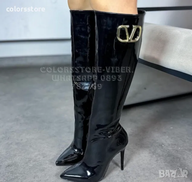 Ботуши черен лак Valentino-VL508te, снимка 1