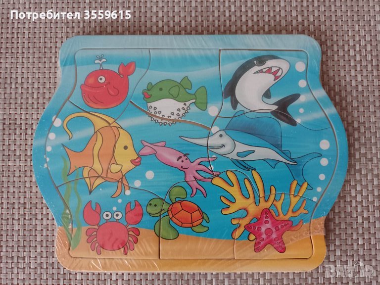 дървен детски пъзел Морско дъно от Германия, снимка 1