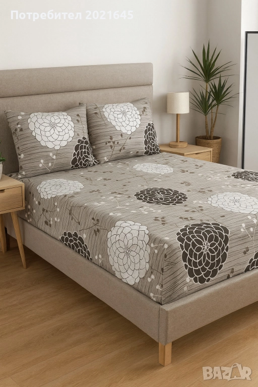 чаршаф с ластик и 2 калъфки за приста , снимка 1