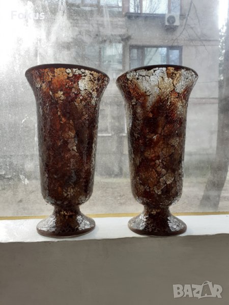 Две страхотни големи вази стъклена мозайка Уникати, снимка 1