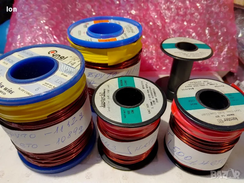 Бобинажен, лакиран 1.25мм проводник с двойна лакова изолация, на малки разфасовки , снимка 1