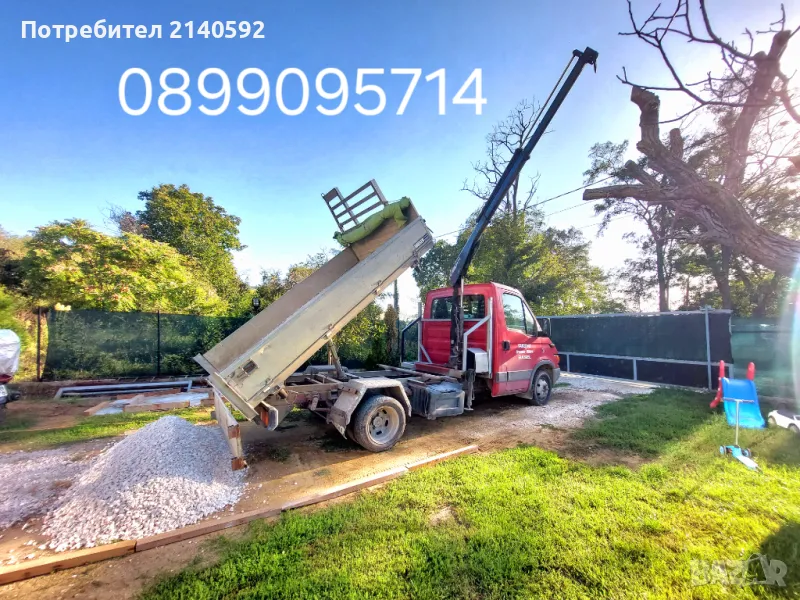 Транспортни услуги Варна - самосвал с кран , камион с кран, снимка 1