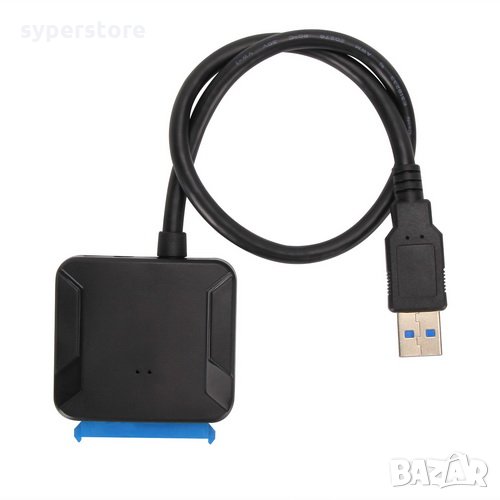 Кабел адаптер USB3.0 - SATA+Power Combo Черен VCom SS001191 Cable Adapter USB to SATA3, снимка 1