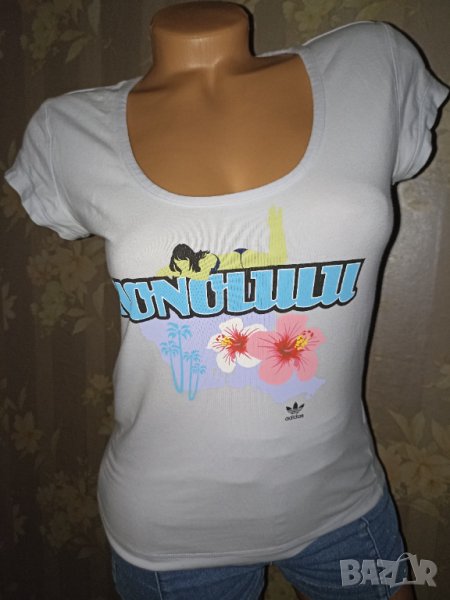 Adidas S- Оригинална светлолилава тениска с щампа , снимка 1