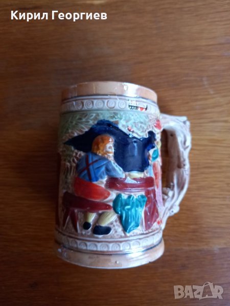 Красива релефна  керамична халба за бира , снимка 1