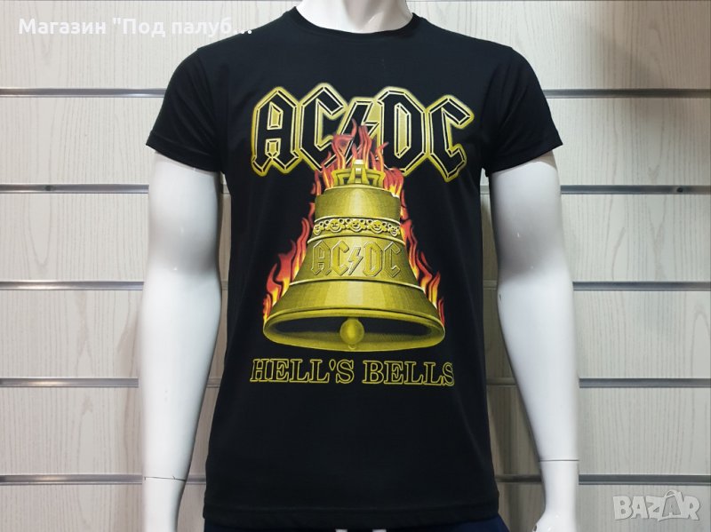 Нова мъжка тениска с дигитален печат на музикалната група AC/DC - Hells Bells, снимка 1