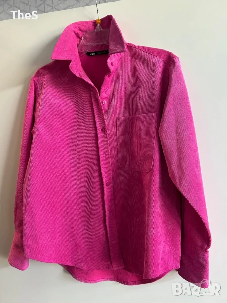Цикламена, велурена риза ЗАРА. Запазена, без забележки! , снимка 1