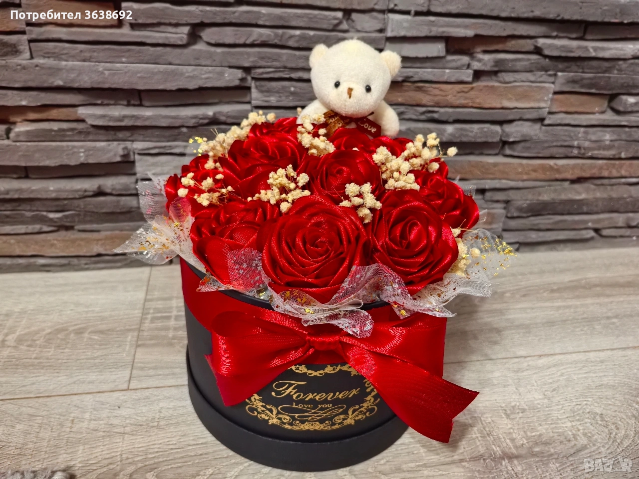 Букети от сатенени рози , снимка 1