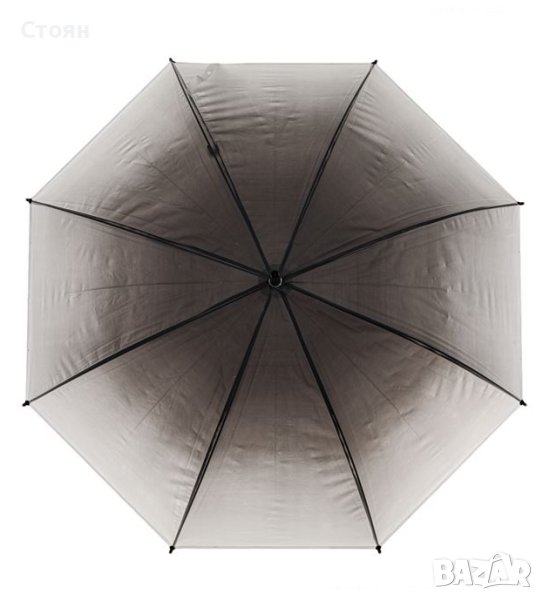Чадър тип бастун Автоматичен полупрозрачен градиентно сиво 82 см, снимка 1