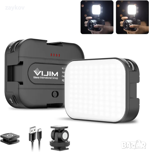 VIJIM VL100C Двуцветно LED видео осветление на камерата, 2000mAh, снимка 1