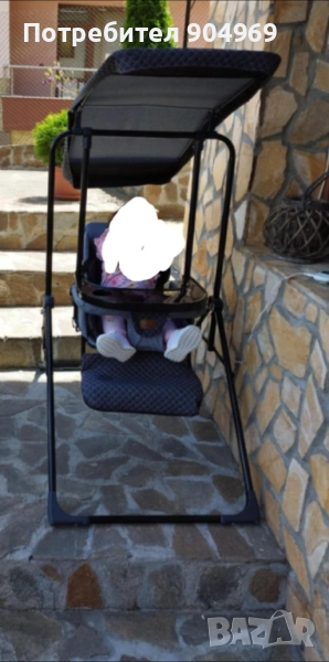 Детска  градинска люлка тип столче със сенник  , снимка 1