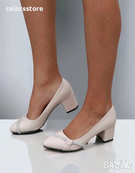 Обувки на ток - бежова кожа - QL55 (Големи номера), снимка 1