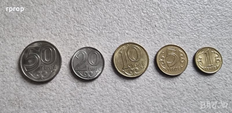 Казахстан . Лот.1, 5, 10, 20 ,50  тенге. UNC. Чисто нови. 5 бройки., снимка 1