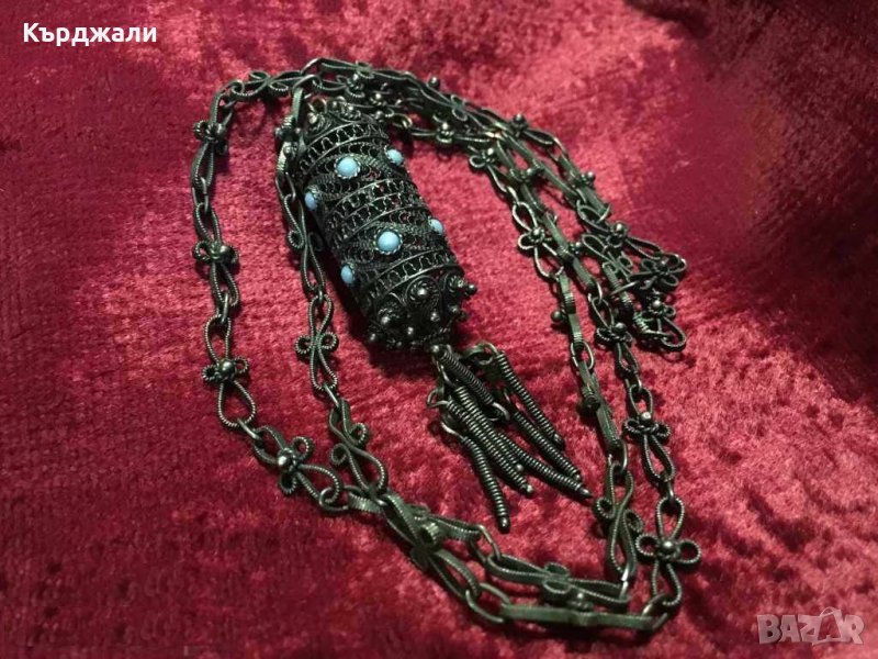 Прекрасен Възрожденски Сребърен Филигранен Накит Мощехранителница , снимка 1