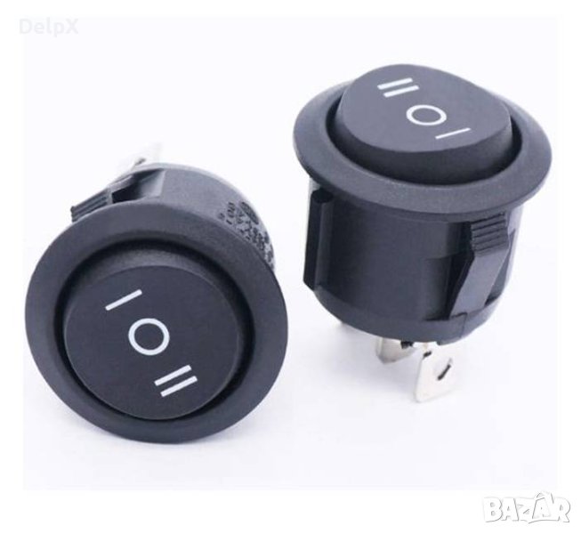 Ключ, 3pin, 3 положения, черен, 250V, 10A, Ф20mm, снимка 1